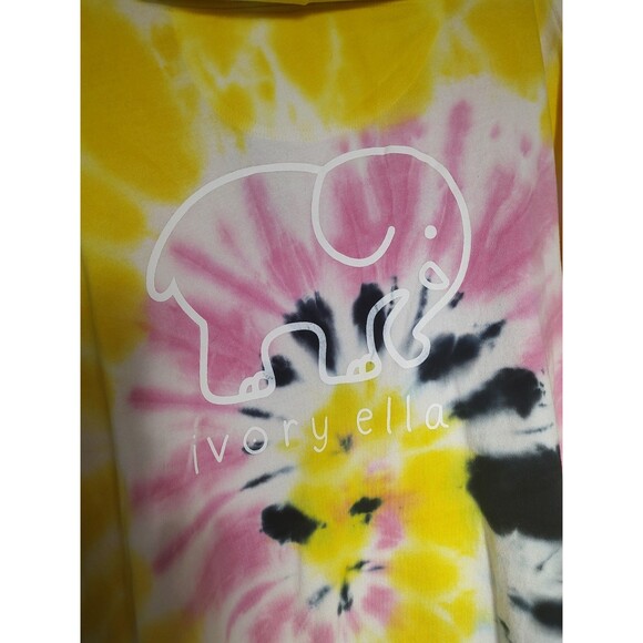 Ivory Ella Womens Tie Dye Hoodie Sweatshirt XL Rainbow Elephant Organic Cotton - Picture 6 of 7